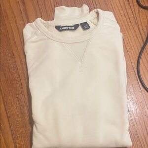 Lands end men’s cream/ Off white jersey sweater size L